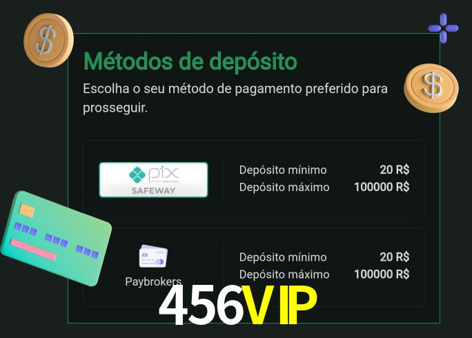 O cassino 456VIP oferece uma grande variedade de métodos de pagamento